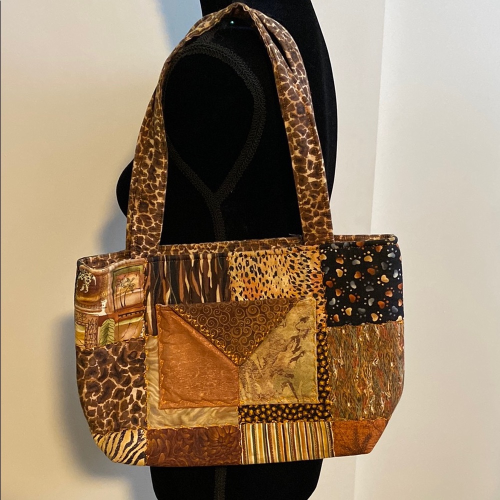 Patchwork Tote Bag - Brown - image 1